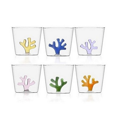 Ichendorf set of 6 coral reef water glasses - design alessandra baldereschi