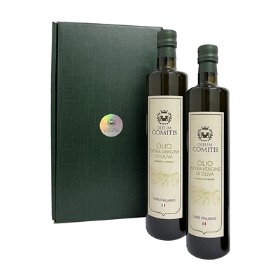 Oleum Comitis Geschenkbox mit nativem Olivenöl extra mit 2 Flaschen à 750 ml
