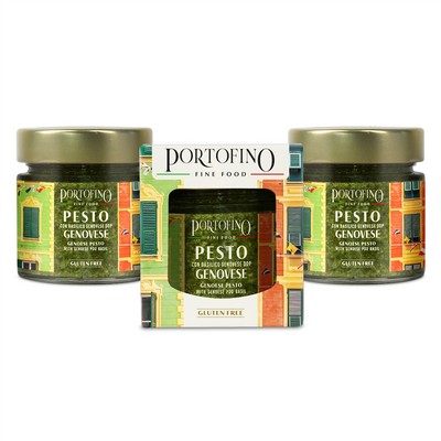 Portofino - Pesto Genovese con Basilico Genovese DOP - 3 x 100 g