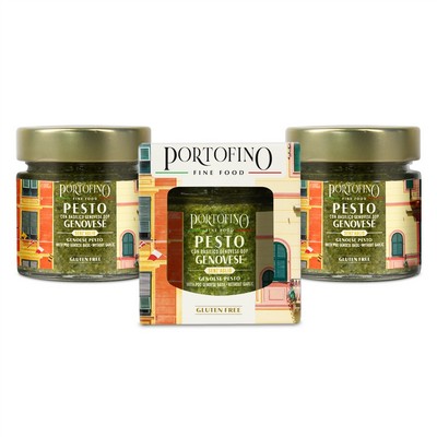 Portofino - Pesto Genovese con Basilico Genovese DOP senza Aglio - 3 x 100 g
