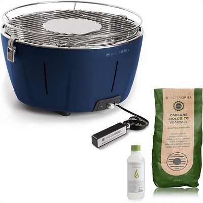 InstaGrill InstaGrill - Smokeless Tabletop Barbecue - Ocean Blue + Starter Kit