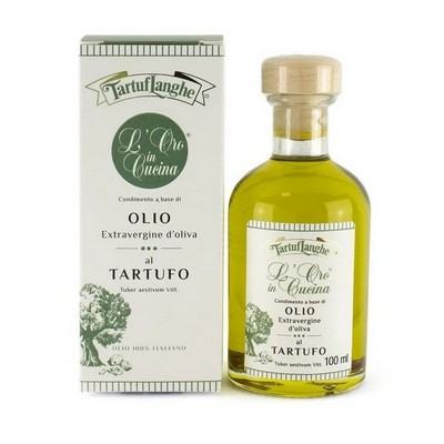 Tartuflanghe Oro In Cucina® - Extra Virgin Olive Oil Based Condiment with Sliced ??Black Summer Truffle -