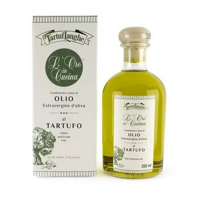 Tartuflanghe ORO IN CUCINA® Gewürz auf Basis von nativem Olivenöl extra mit schwarzem Sommertrüffel - 250 ml