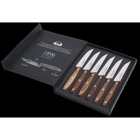 photo 1896 Line - Set of 6 Steak Knives - 4116 Stainless Steel Blade and Walnut Wood Handle 1