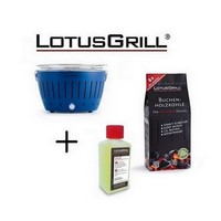 photo New 2023 Blue Barbecue with Batteries and USB Power Cable + 1Kg of Charcoal + BBQ Gel 1