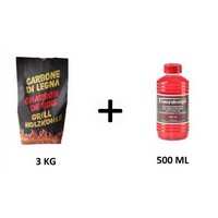 photo 3kg Beech Charcoal + 500ml Firelighter Fuel Gel - Compatible with Lotu Barbecue 1