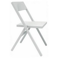 photo piana folding and stackable chair in pp and fibreglass, white 1