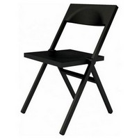 photo piana folding and stackable chair in pp and fibreglass, black 1