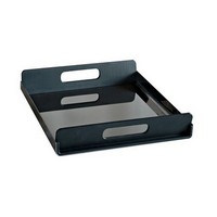 photo vassily rectangular tray in black 18/10 stainless steel 1