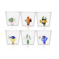 photo set of 6 marine garden water glasses - design alessandra baldereschi 1
