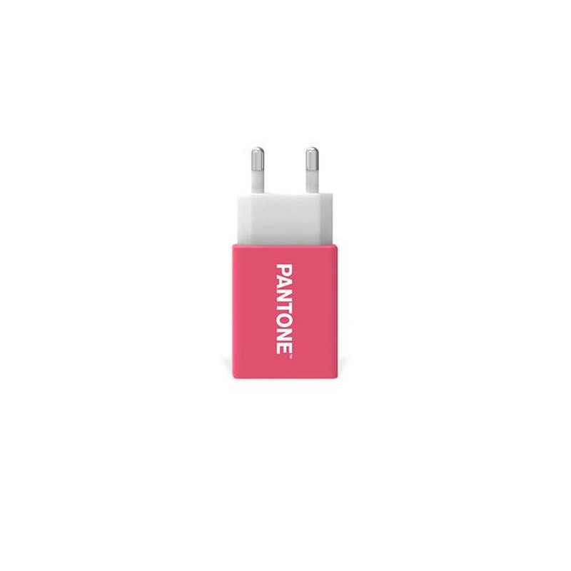 photo Mains Charger with USB Port - 2A - Fast Charge - Pink