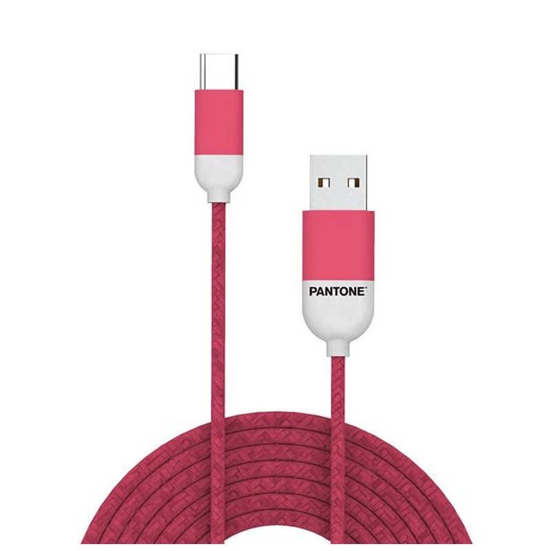 photo USB-C-Kabel – 3 A – 1 Meter – Gummikabel – Rosa