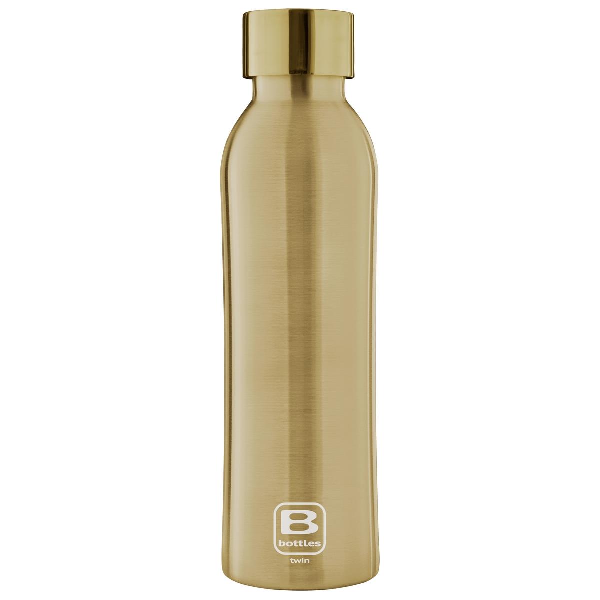 photo B Bottles Twin - Yellow Gold Brushed - 500 ml - Double wall stainless steel thermal bottle. 18/10 s
