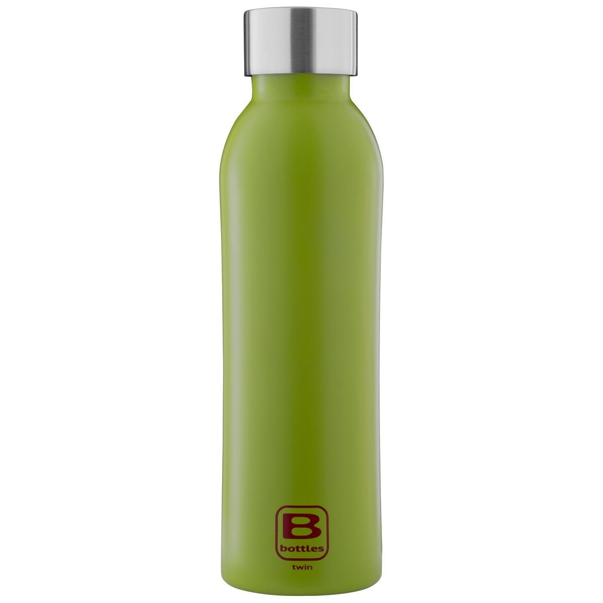 photo B Bottles Twin – Limettengrün – 500 ml – Doppelwandige Thermoflasche aus 18/10 Edelstahl