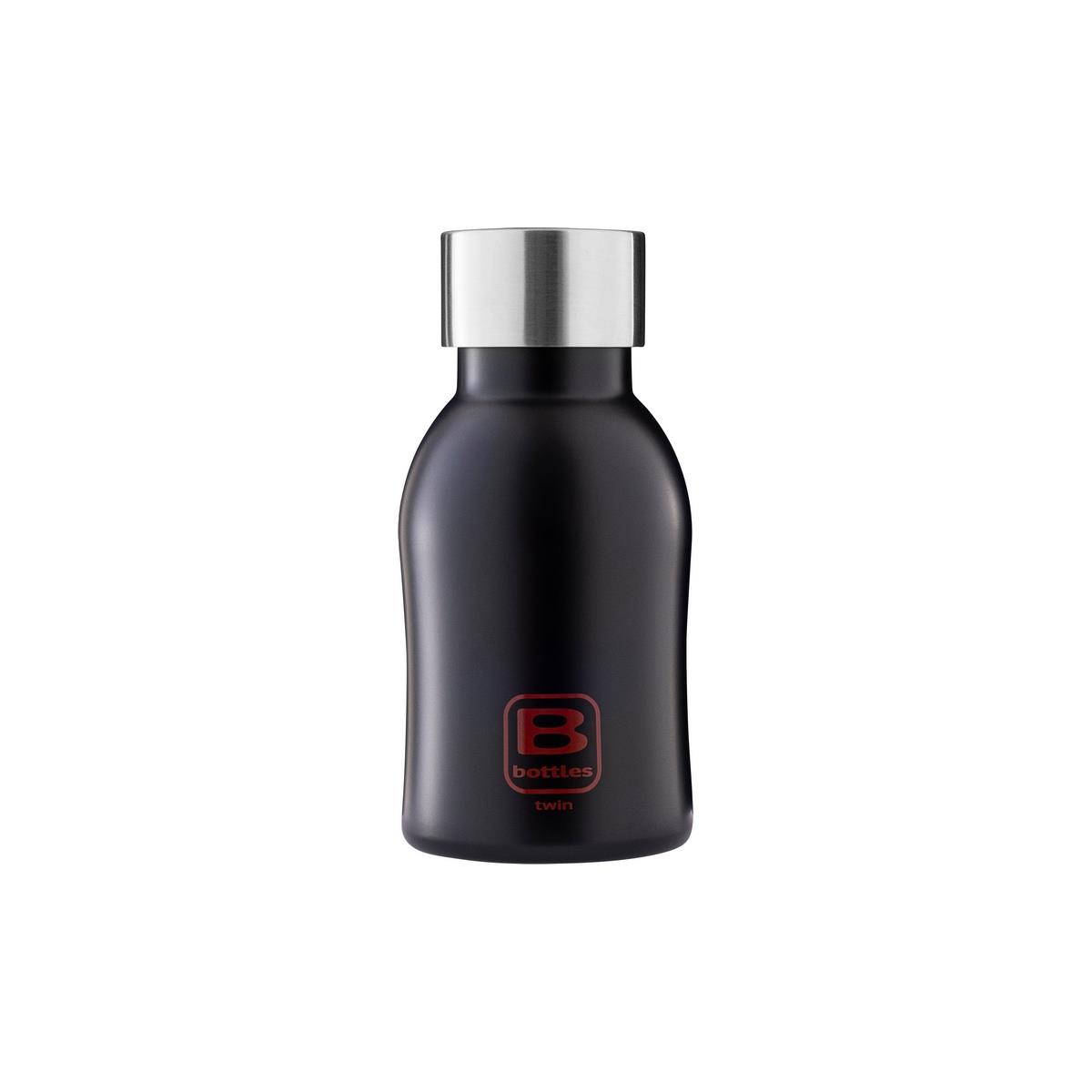 photo B Bottles Twin – Mattschwarz – 250 ml – Doppelwandige Thermoflasche aus 18/10 Edelstahl