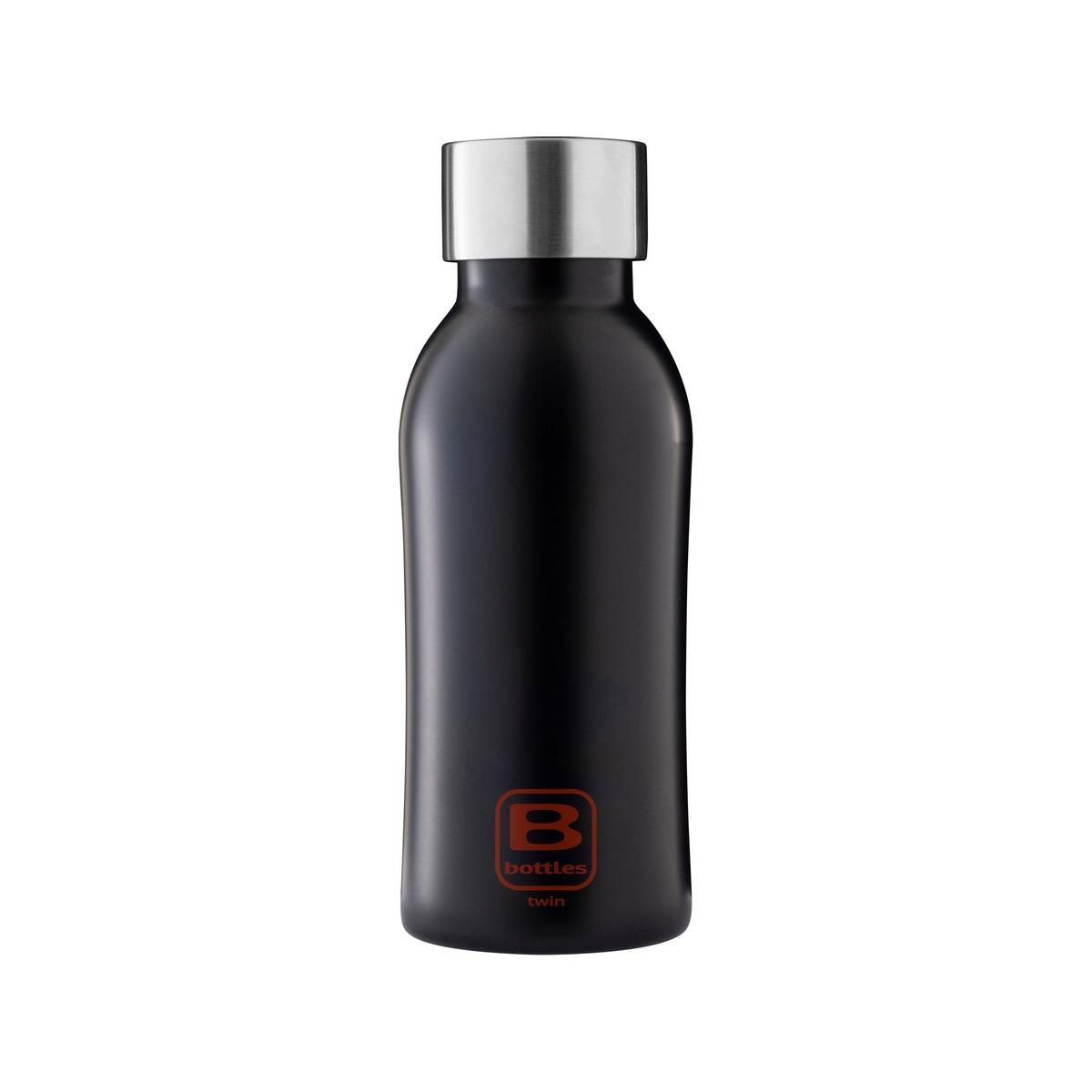photo B Bottles Twin - Matt Black - 350 ml - Double wall thermal bottle in 18/10 stainless steel