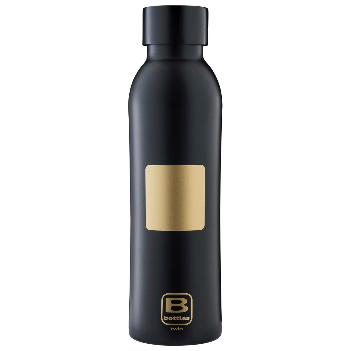 photo B Bottles Twin - Square Gold - 500 ml - Double wall thermal bottle in 18/10 stainless steel