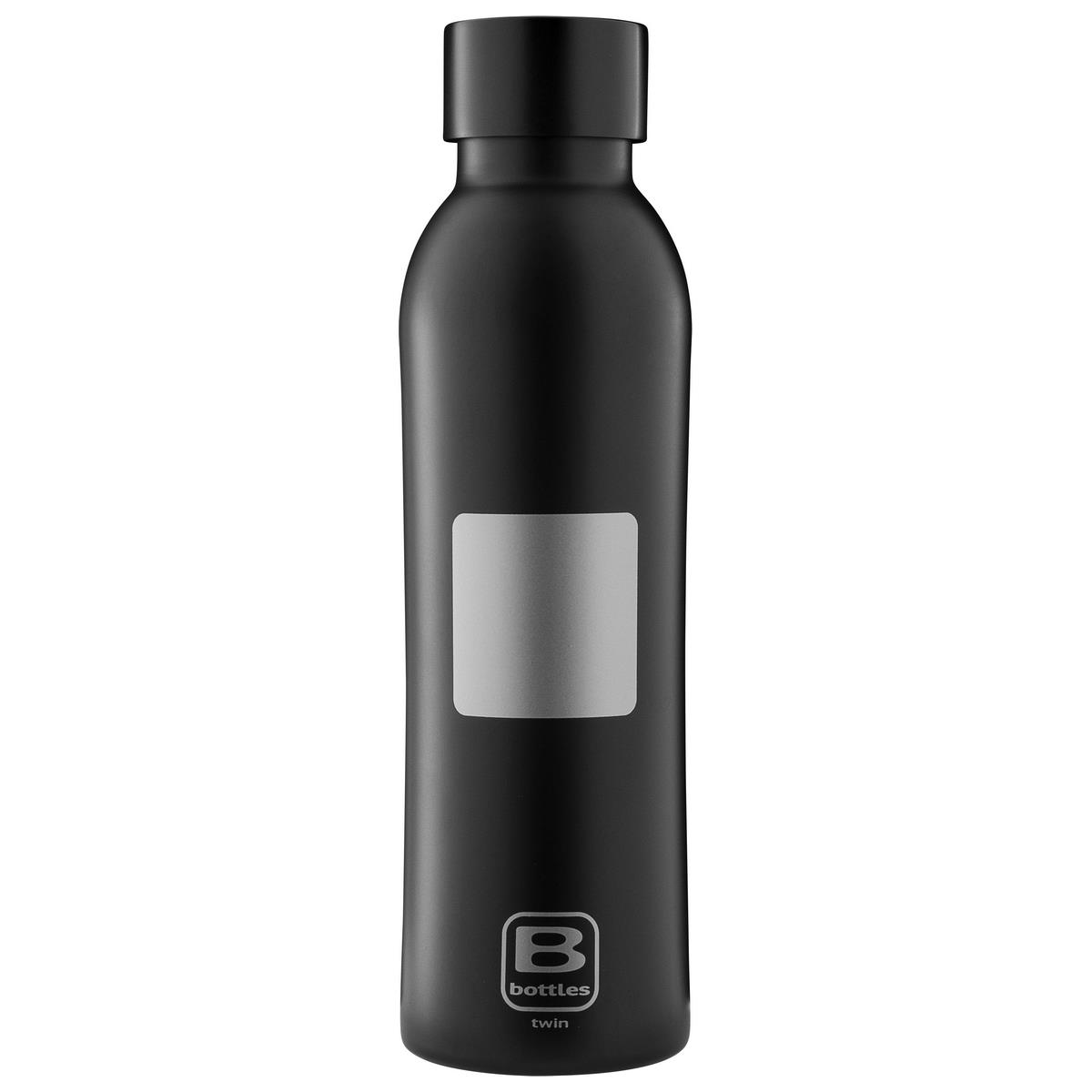 photo B Bottles Twin - Square Silver - 500 ml - Double wall thermal bottle in 18/10 stainless steel
