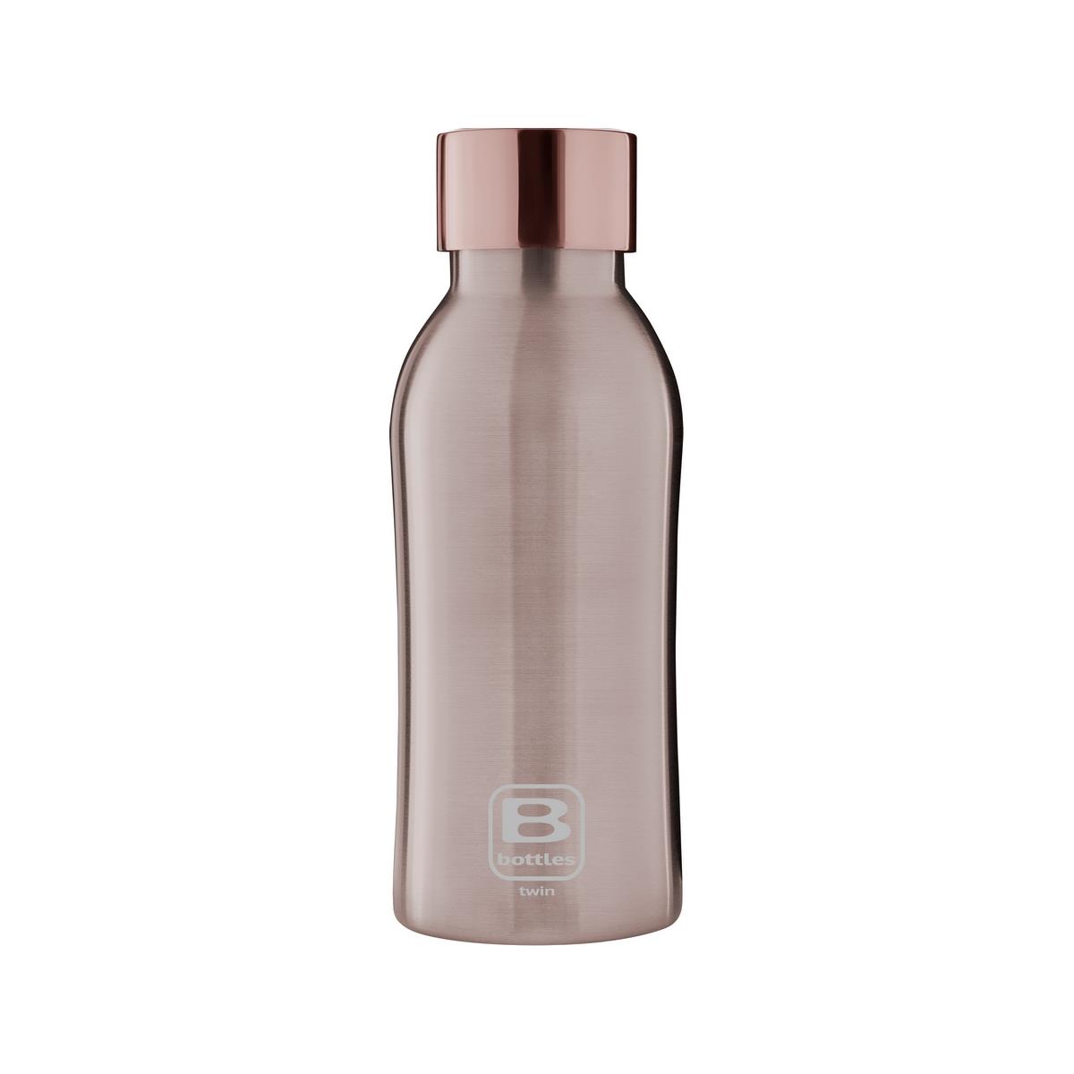 photo B Bottles Twin - Rose Gold Brushed - 350 ml - Double wall stainless steel thermal bottle. 18/10 sta