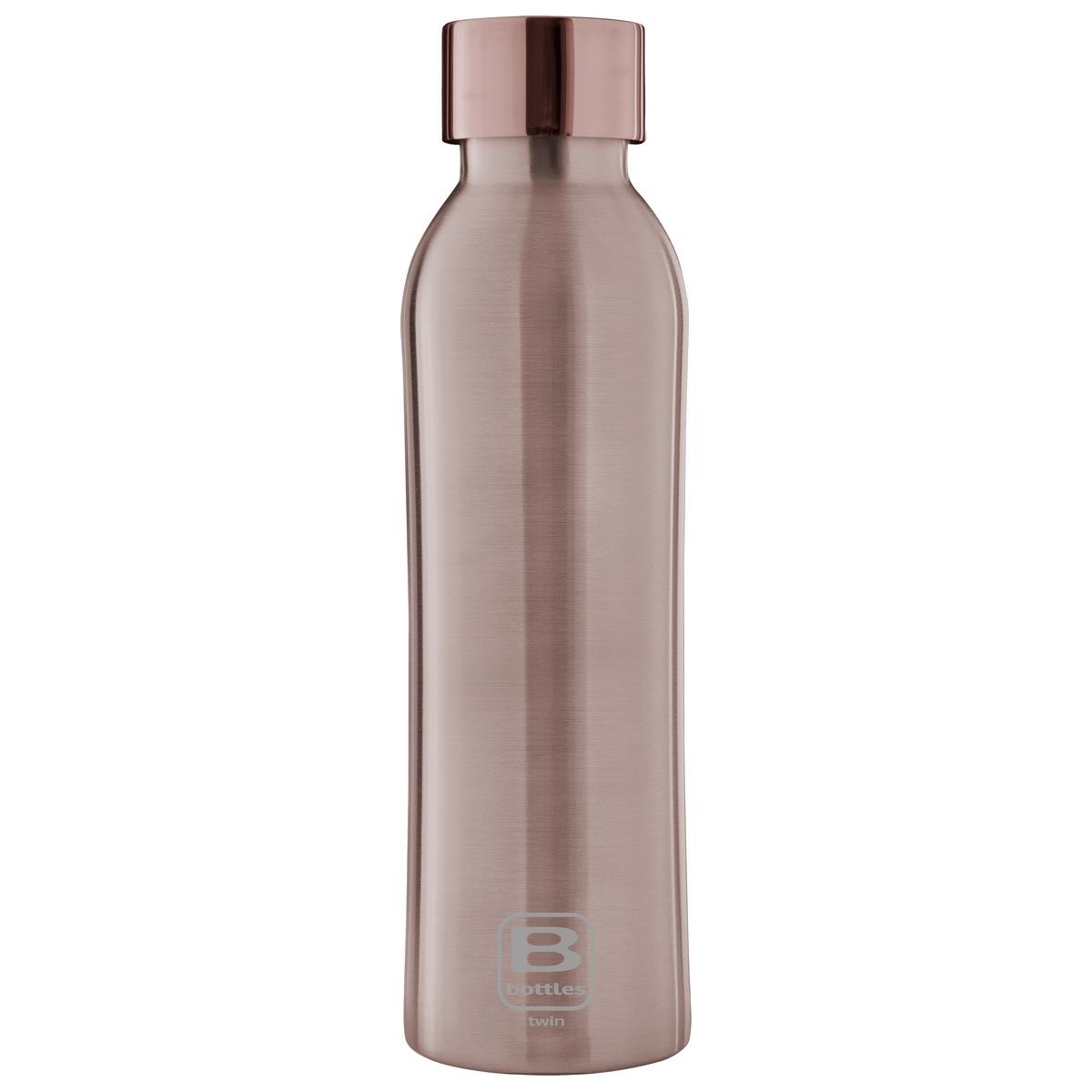 photo B Bottles Twin - Rose Gold Brushed - 500 ml - Double wall stainless steel thermal bottle. 18/10 sta