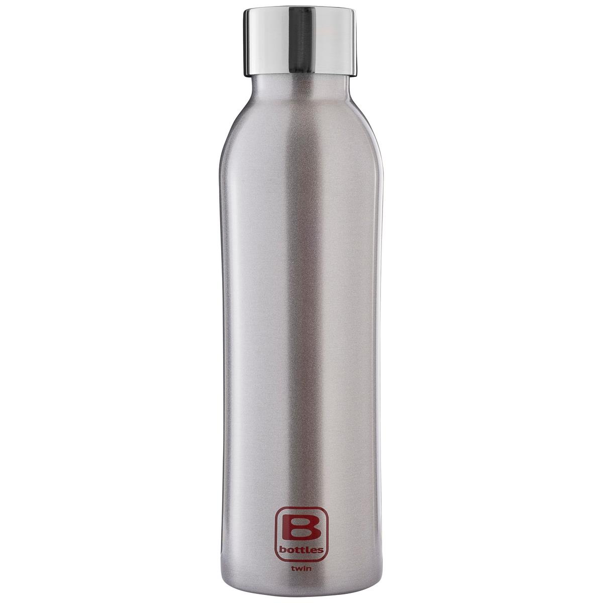 photo B Bottles Twin - Silver Brushed - 500 ml - Double wall thermal bottle in 18/10 stainless steel