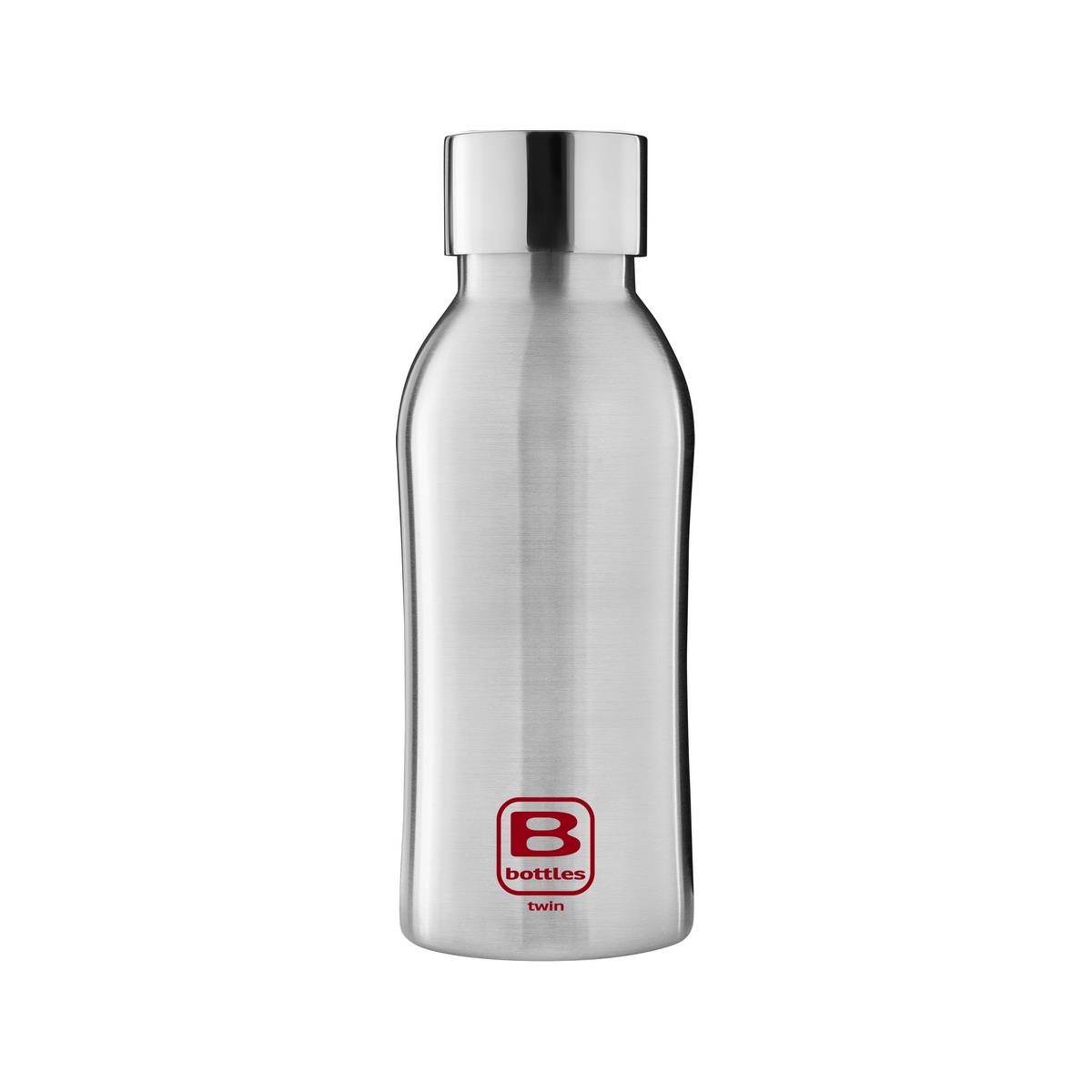 photo B Bottles Twin - Steel Brushed - 350 ml - Double wall thermal bottle in 18/10 stainless steel