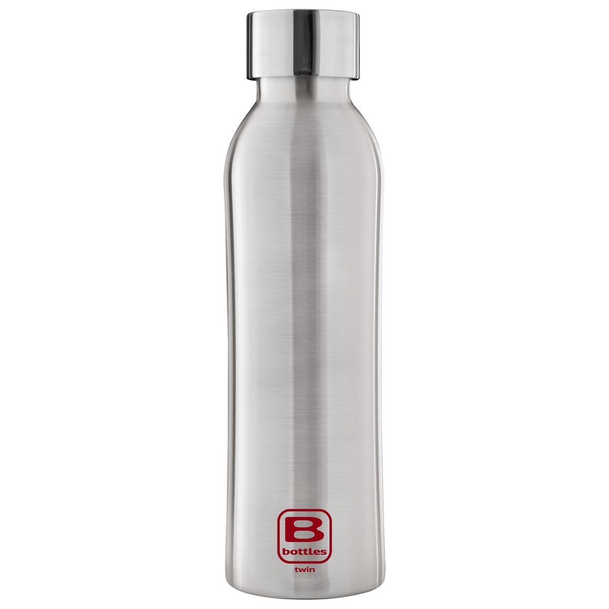 photo B Bottles Twin - Steel Brushed - 500 ml - Double wall thermal bottle in 18/10 stainless steel