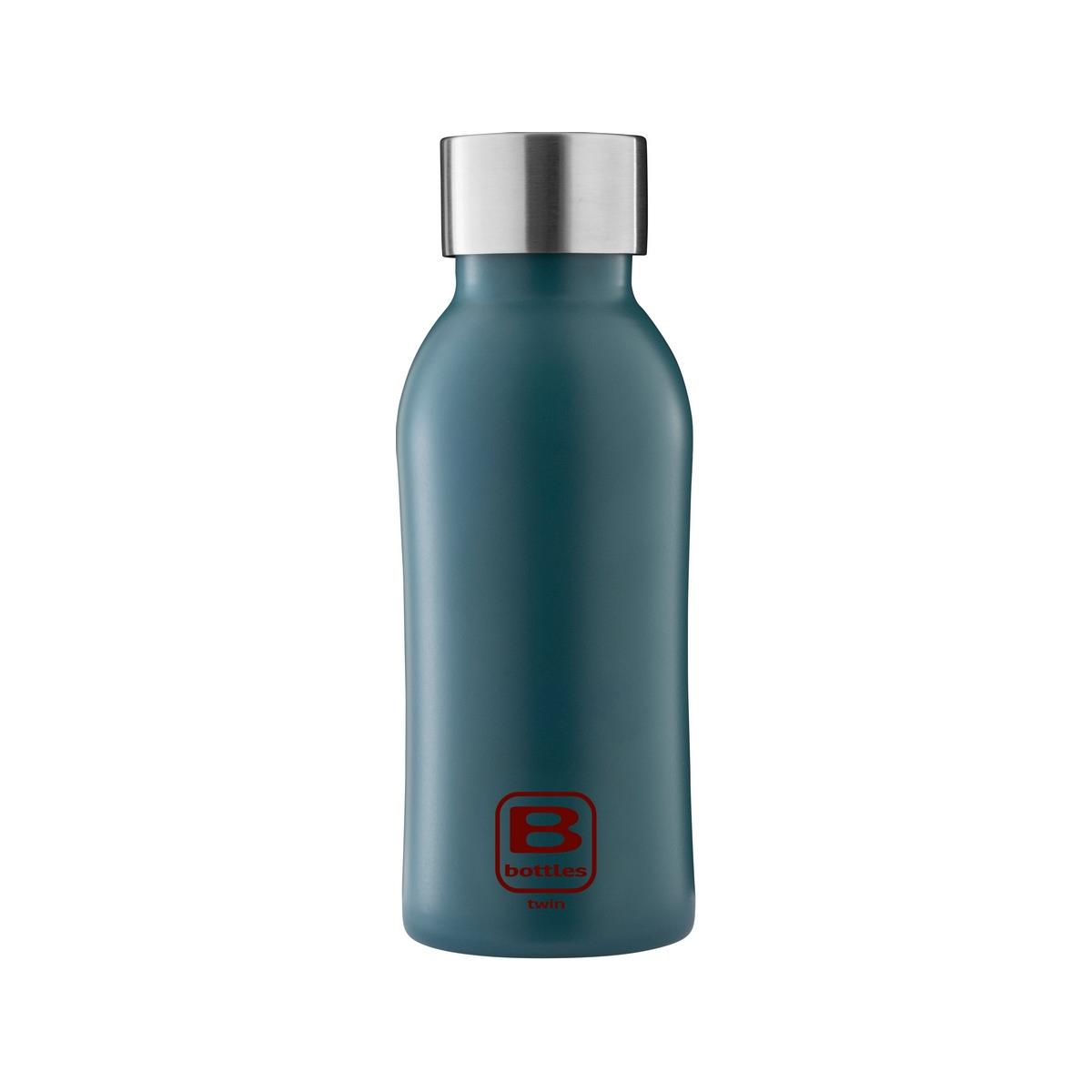 photo B Bottles Twin – Teal Blue – 350 ml – Doppelwandige Thermoflasche aus 18/10 Edelstahl