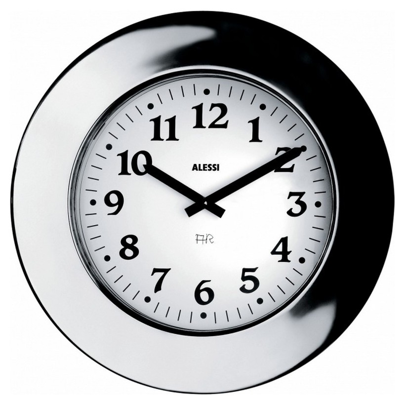 photo momento wall clock in 18/10 stainless steel