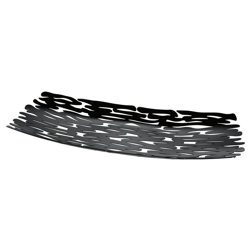 photo bark centrotavola in acciaio colorato con resina epossidica, nero