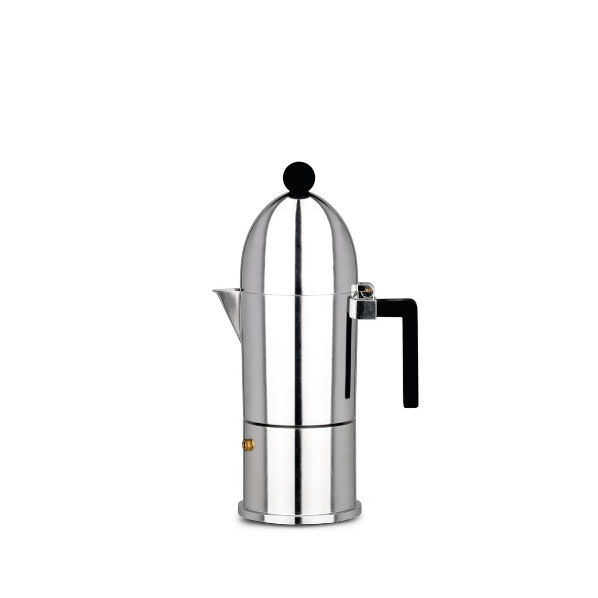photo Alessi-La cupola Espresso coffee maker in cast aluminium, black 6 cups