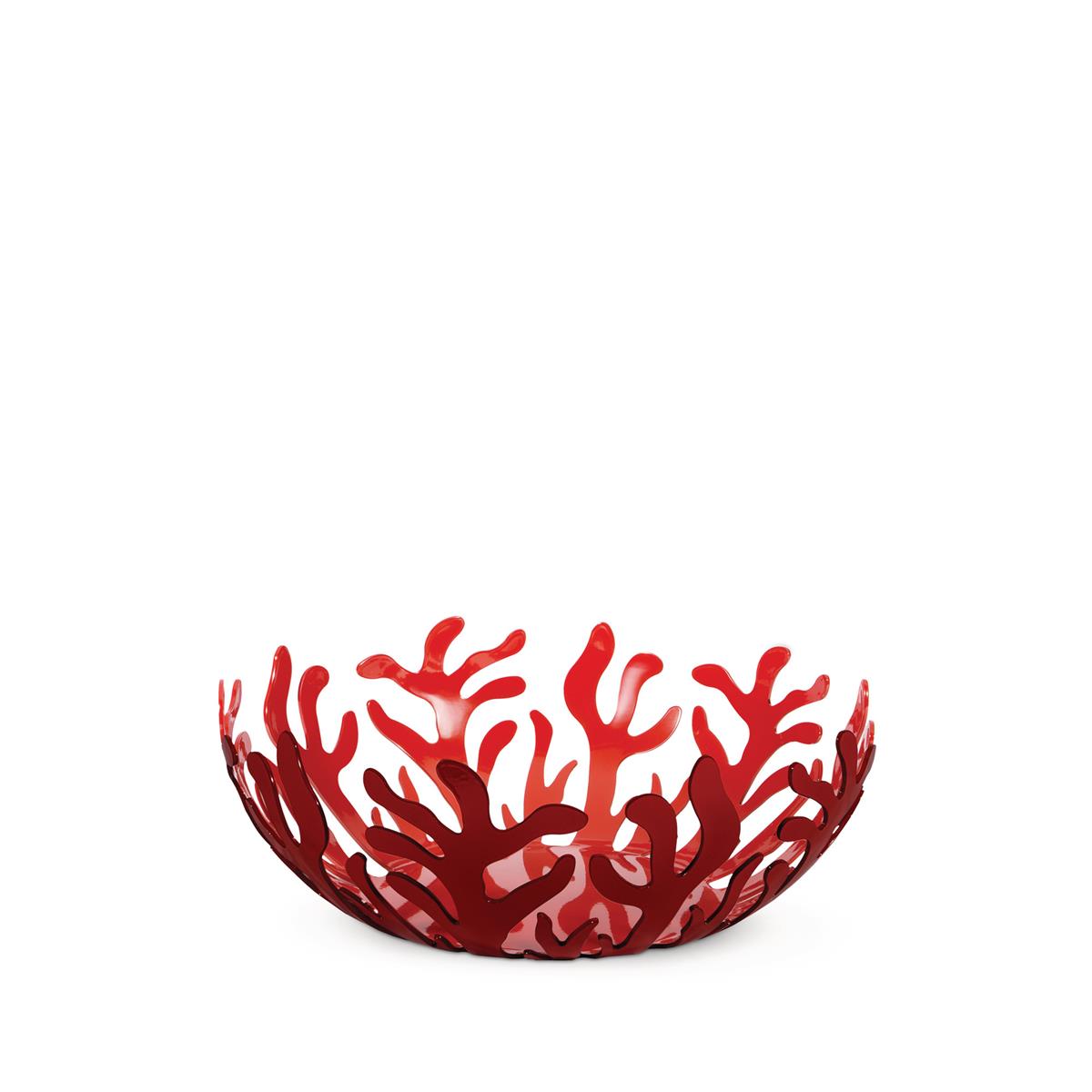 photo mediterraneo fruttiera in acciaio colorato con resina epossidica, rosso