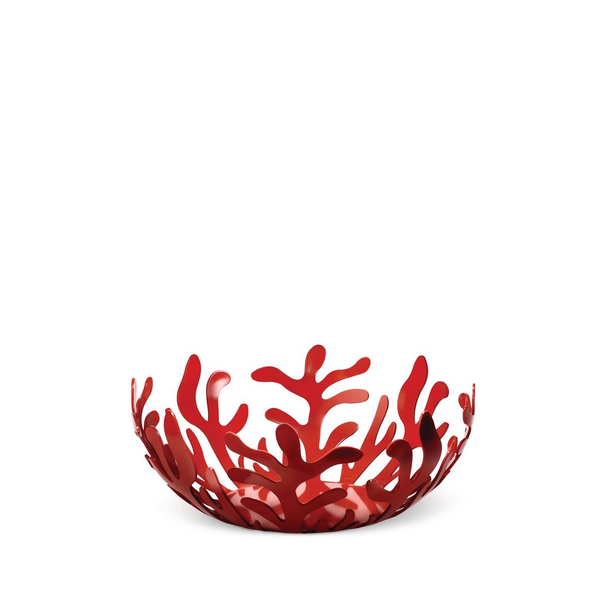 photo mediterraneo obstschale aus mit epoxidharz gefärbtem stahl, rot