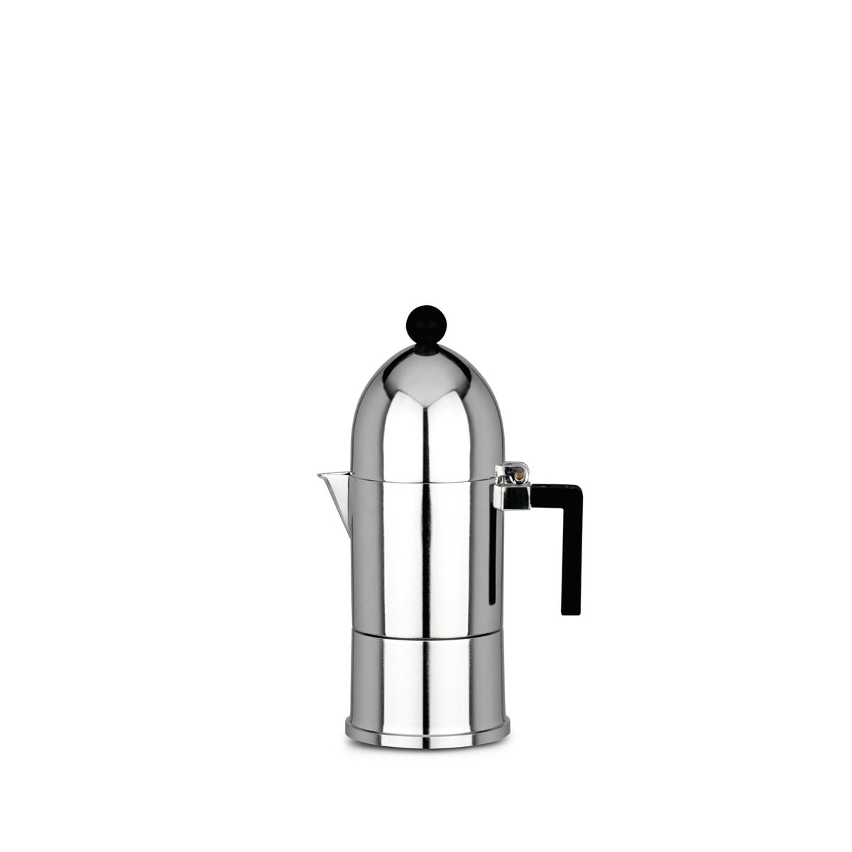 photo la cupola espresso coffee maker in cast aluminium, black 3 cups