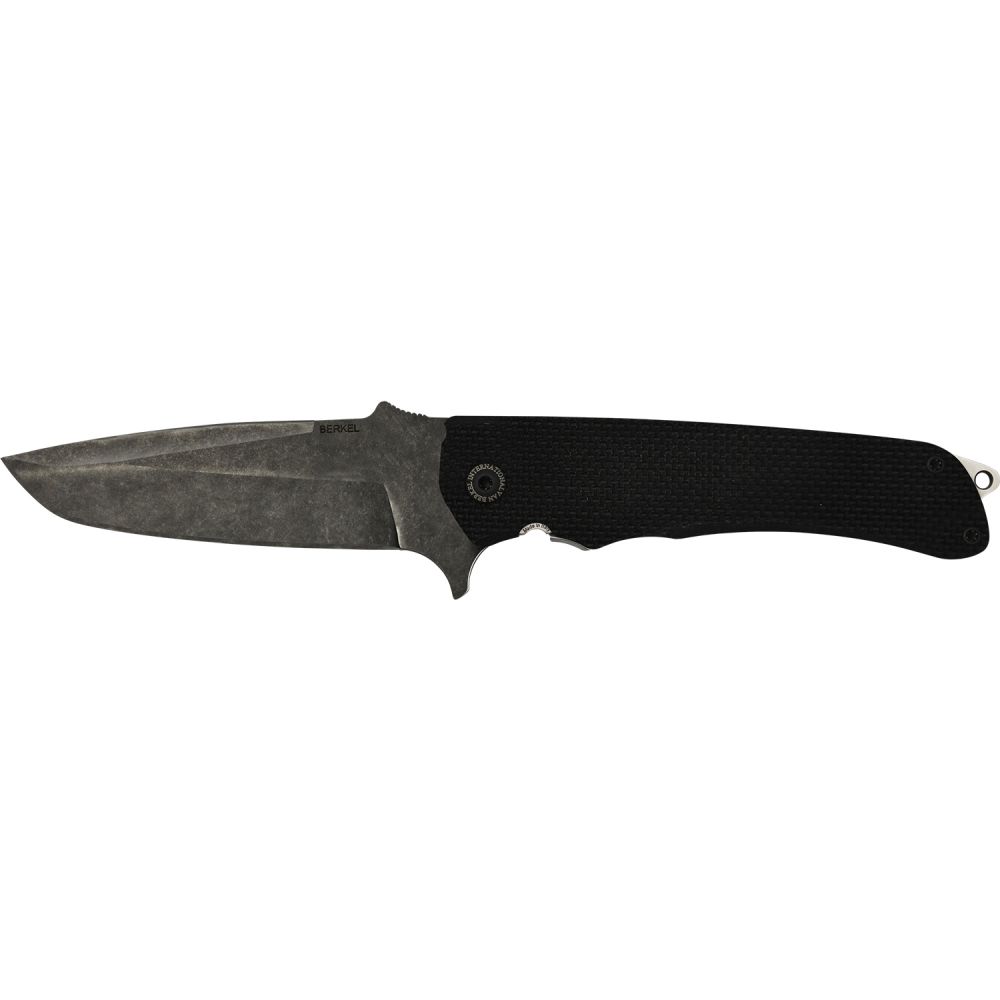 photo outdoor folding knife - g10 black blade black logo