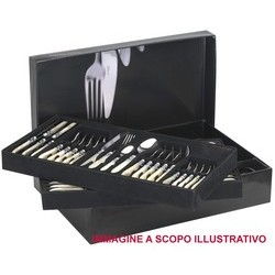 Cutlery Model CRISTALLO (chromed ring) - Set of 75 pieces