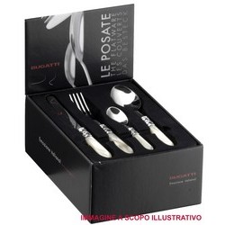 Cutlery Model CRISTALLO (chromed ring) - Set of 24 pieces