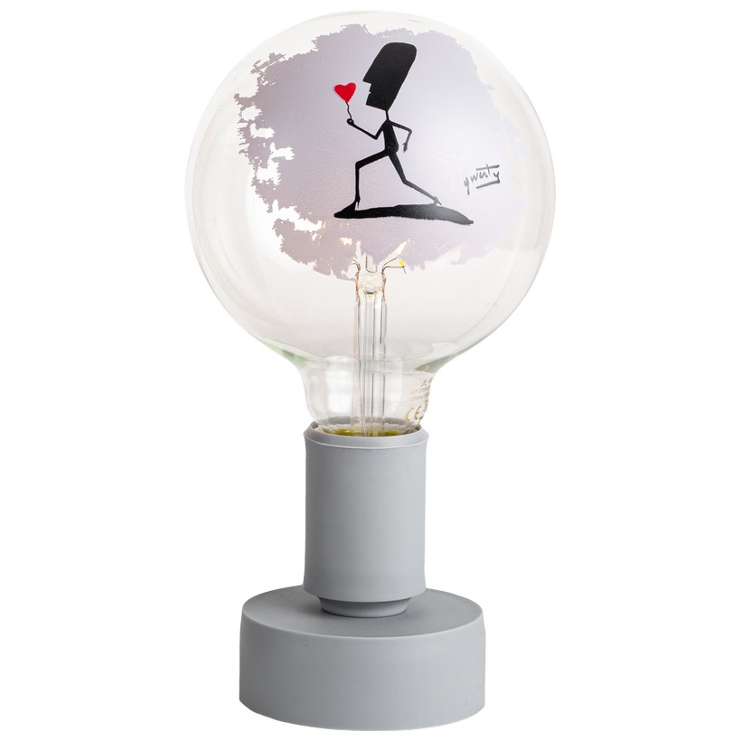 Filotto – Tischlampe mit LED-Glühbirne – Blumengrau