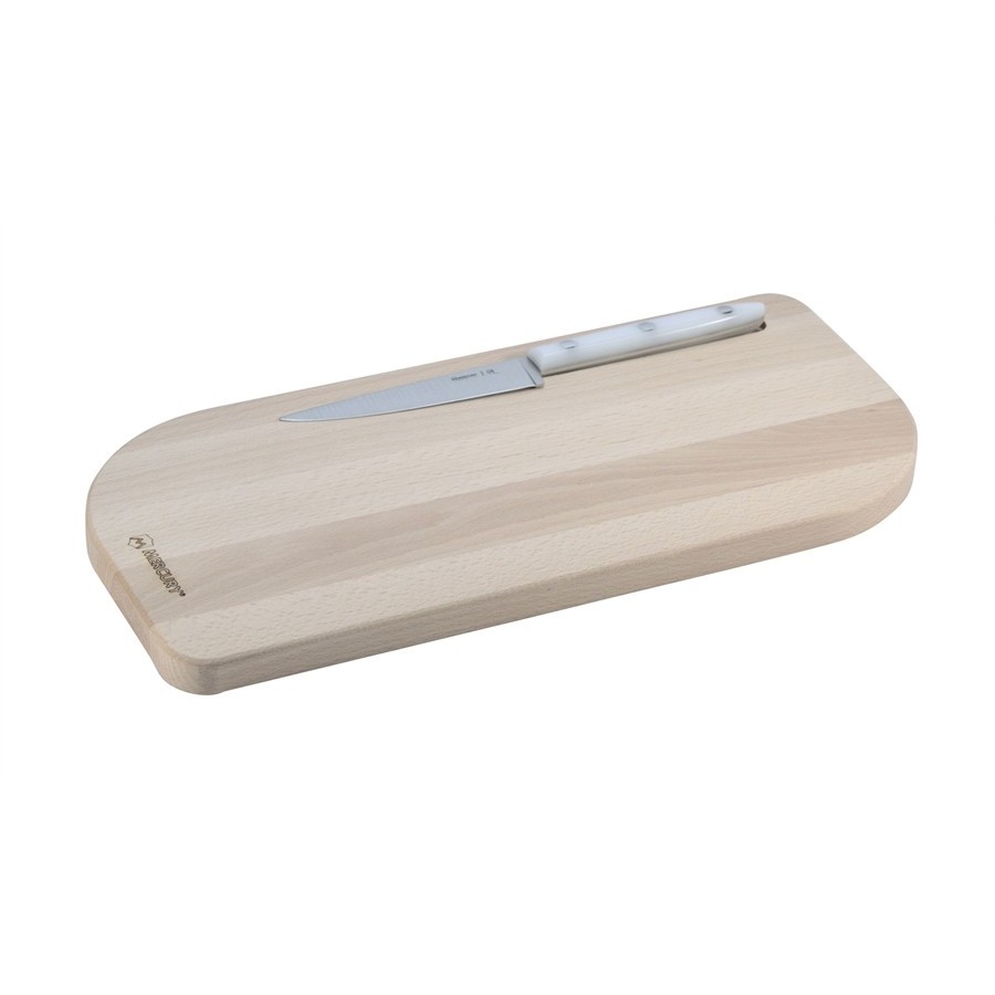 Handcrafted Beech Chopping Board with White Paring Knife