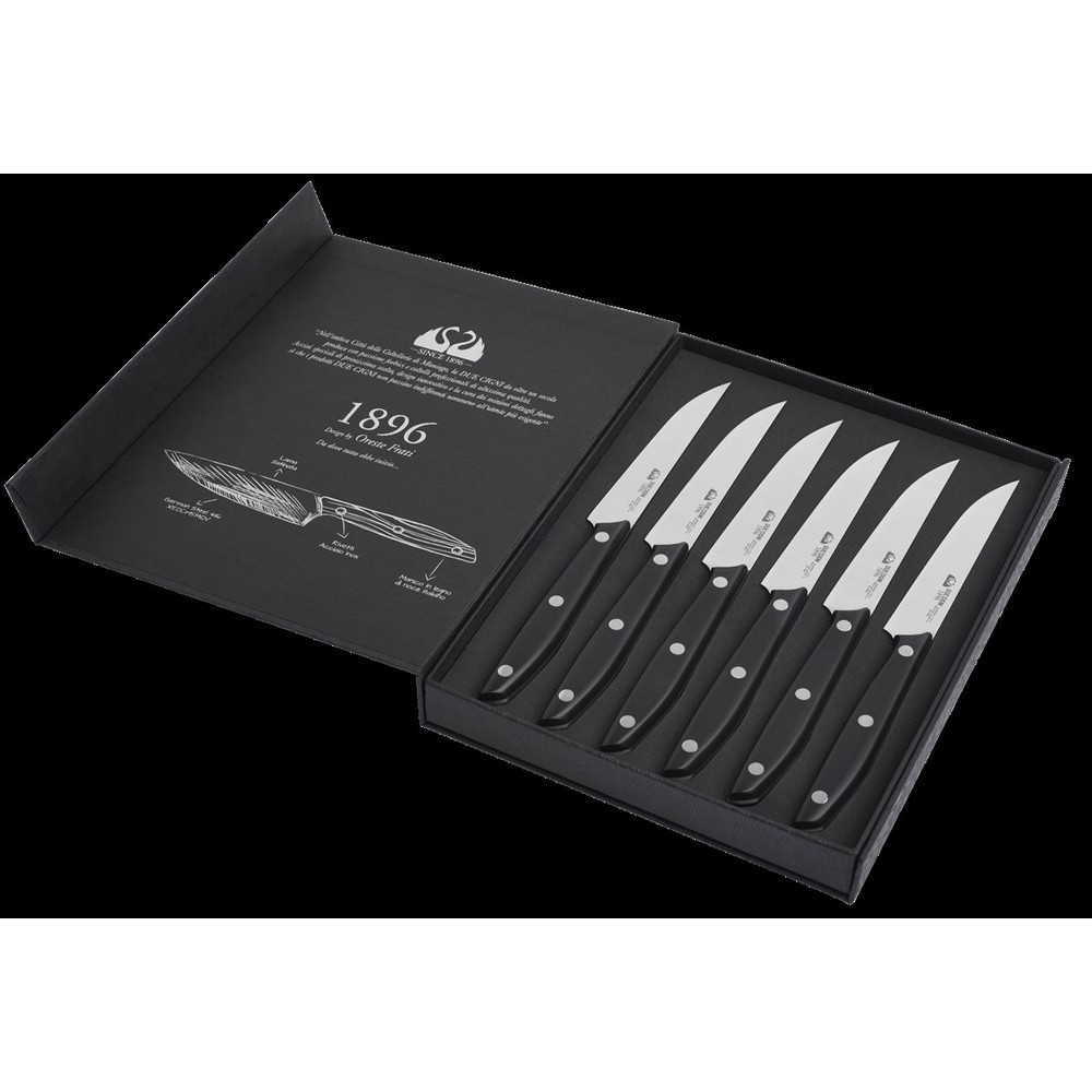 1896 Line - 6-Piece Steak Knives Set  - Stainless Steel 4116 Blade and POM Handle