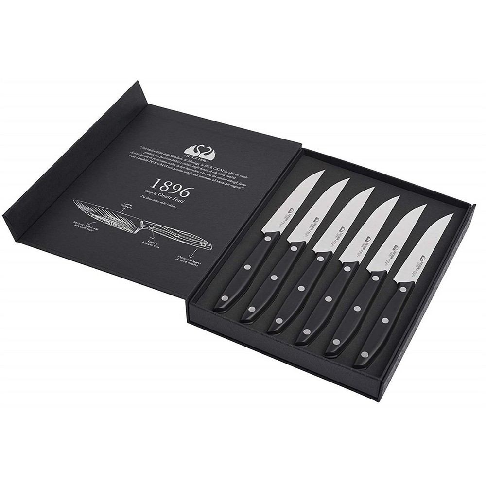 photo Línea 1896 - Set de cuchillos de carne dientes de 6 piezas - Mango de acero inoxidable de acero ino