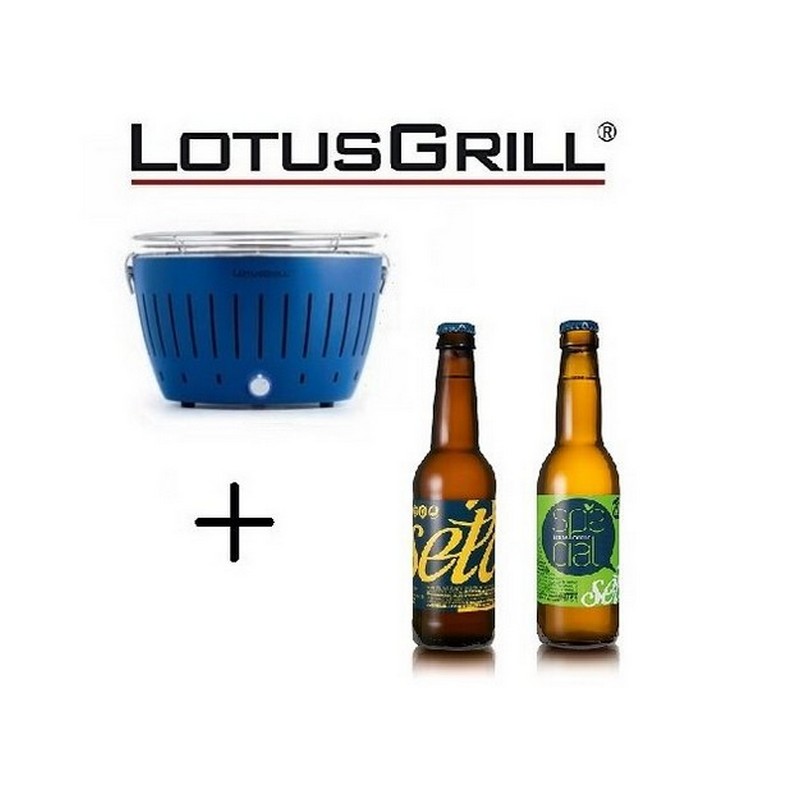 New 2023 Blue Barbecue with Batteries and USB Power Cable + 2 Craft Beers