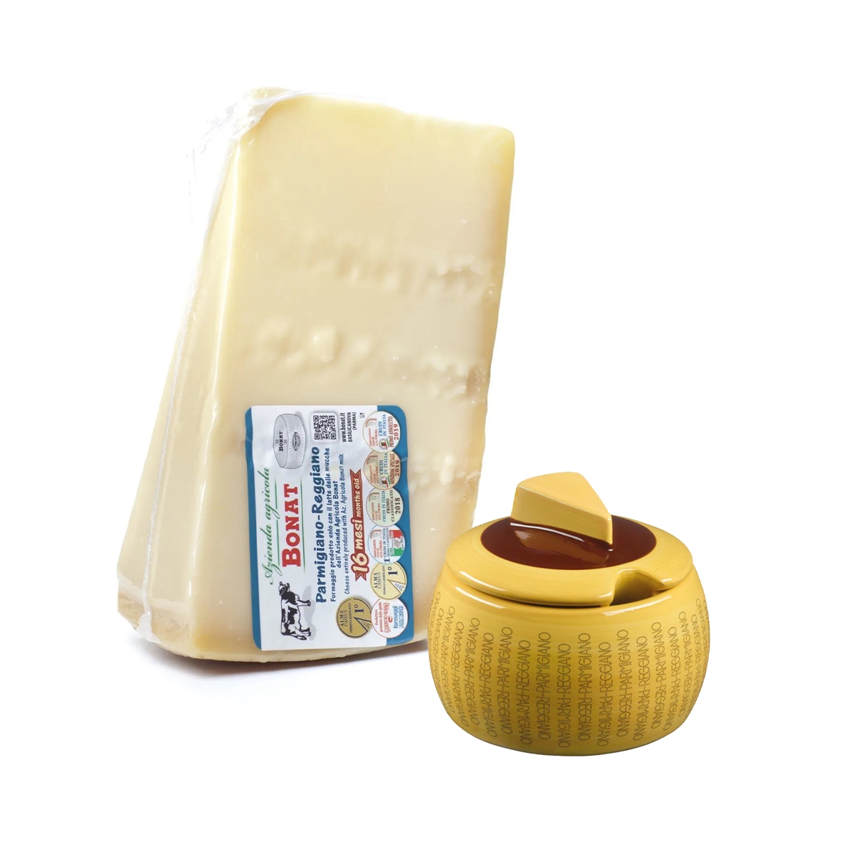 Parmigiano Reggiano DOP 16 Months 1Kg - Ceramic Cheese Dish
