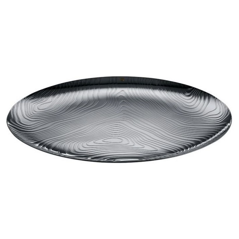 photo Alessi-Veneer Tray in 18/10 stainless steel with relief decoration