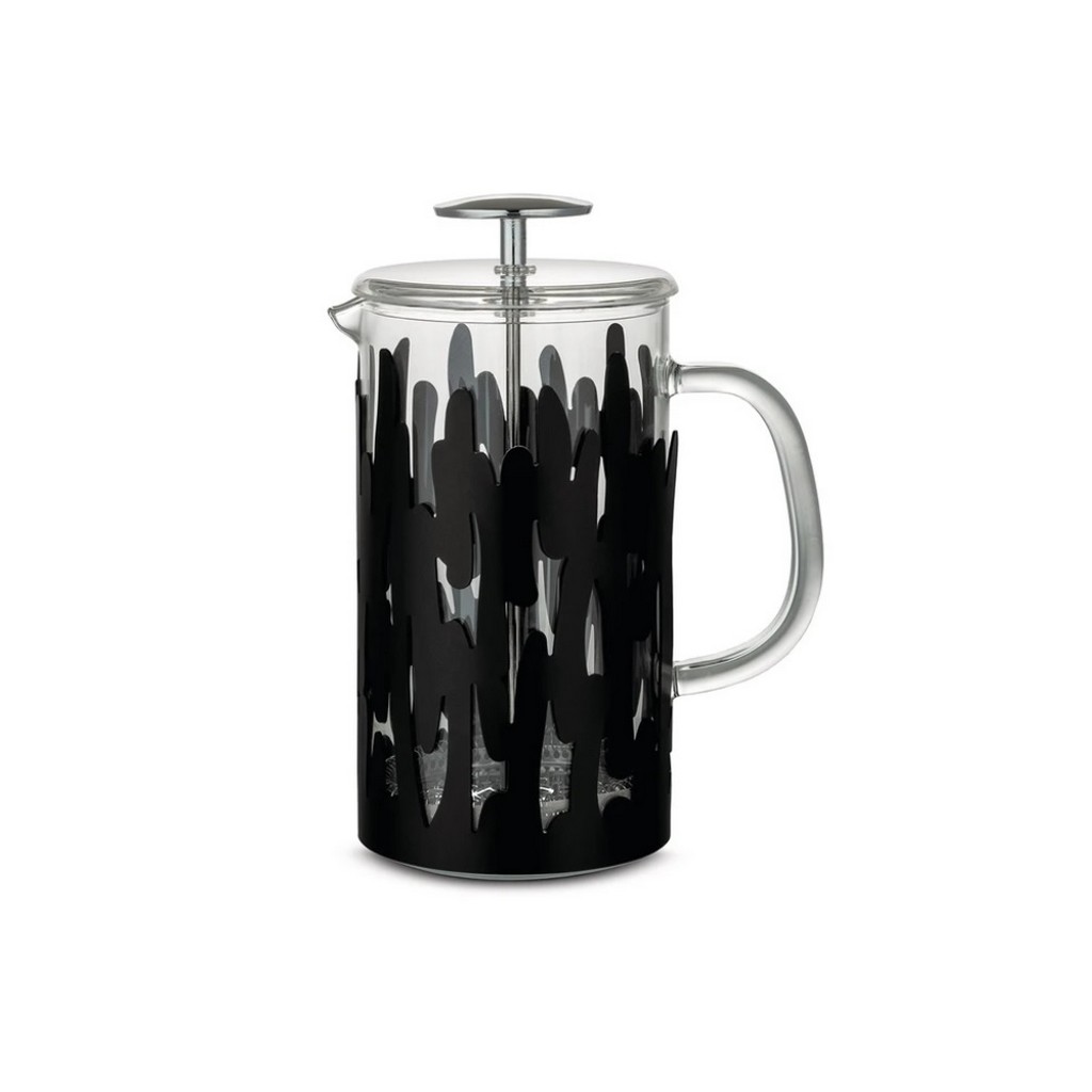 Alessi-La Kuppel Espressomaschine aus Aluminiumguss, schwarz 6 Tassen
