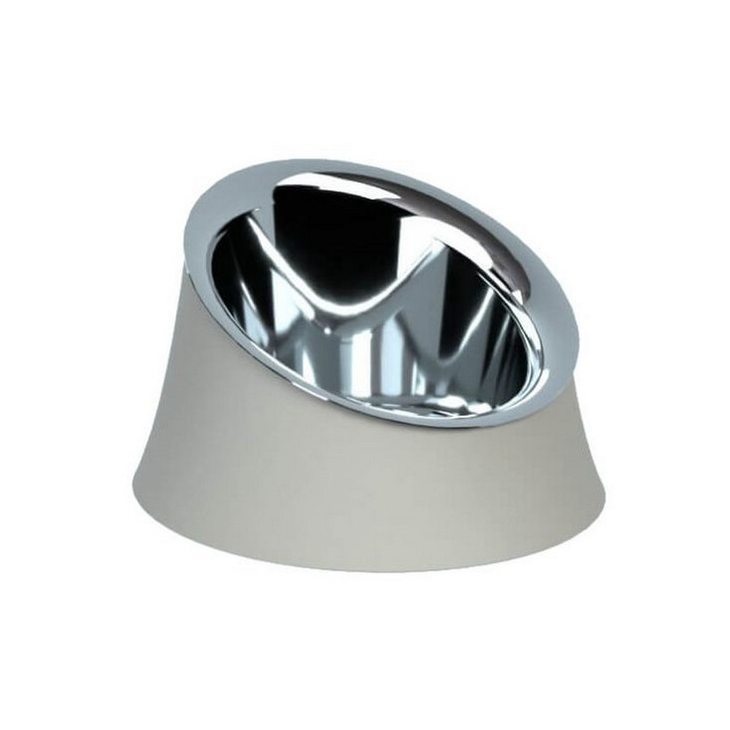 Alessi-Wowl Dog bowl in resin, Warm Gray and 18/10 stainless steel