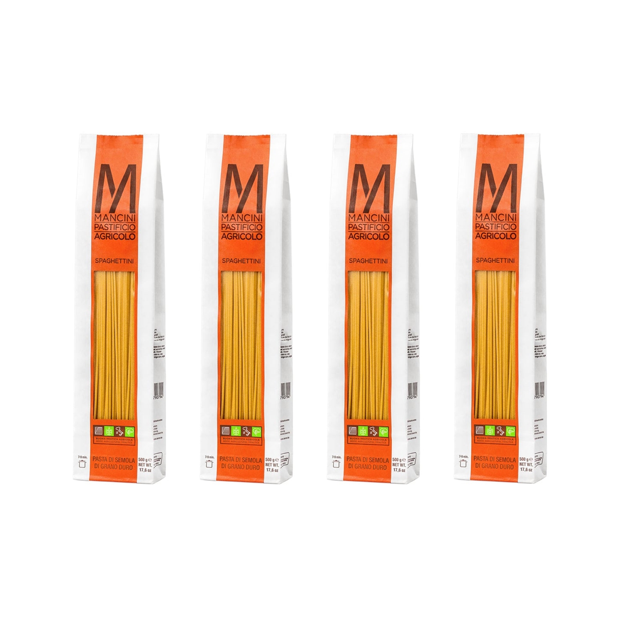 Mancini Pastificio Agricolo - Classic Line - Spaghettini - 4 Packs of 500 g