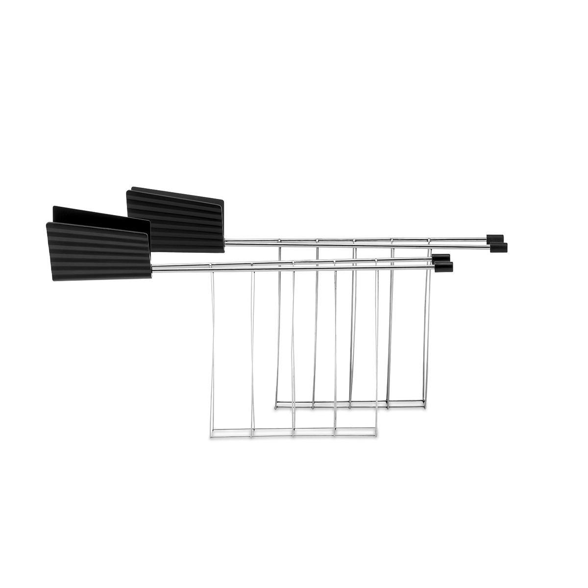 photo Alessi - Plissè - Set of two toaster tongs in steel and thermoplastic resin - Black