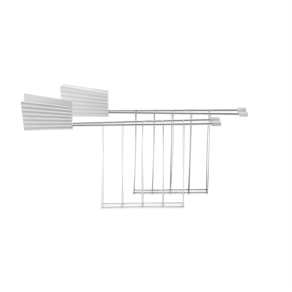 photo Alessi - Plissè - Set of two toaster tongs in 18/10 stainless steel and PP - White