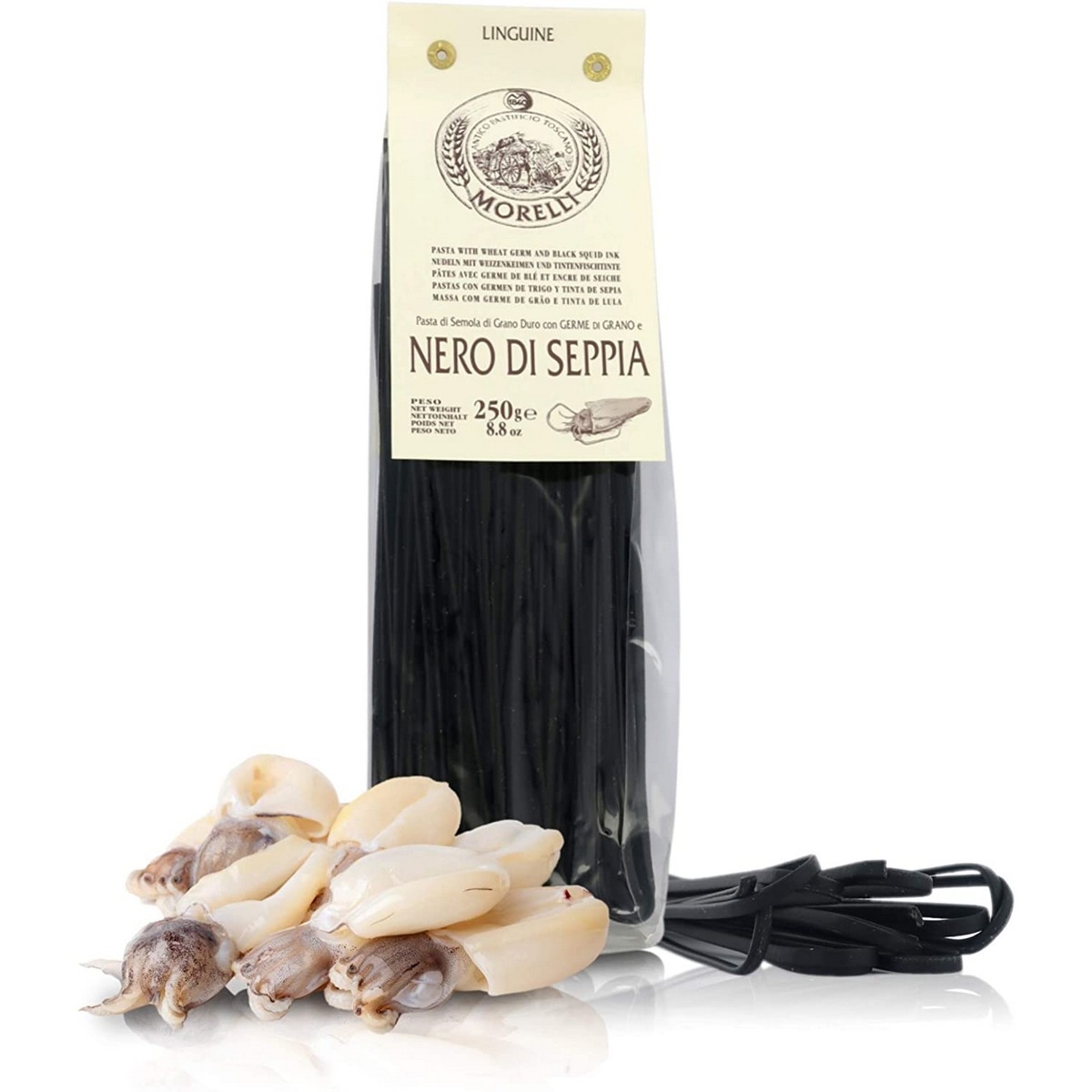 Antico Pastificio Morelli - Pasta Aromatizzata - Nero di Seppia - Linguine - 250 g